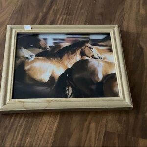 Framed Horse Art Print in Wooden Frame